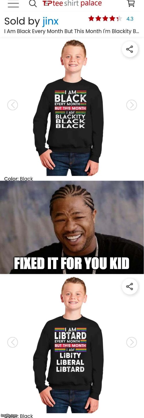 Libity Liberal Libtard | FIXED IT FOR YOU KID | image tagged in yo dawg heard you | made w/ Imgflip meme maker