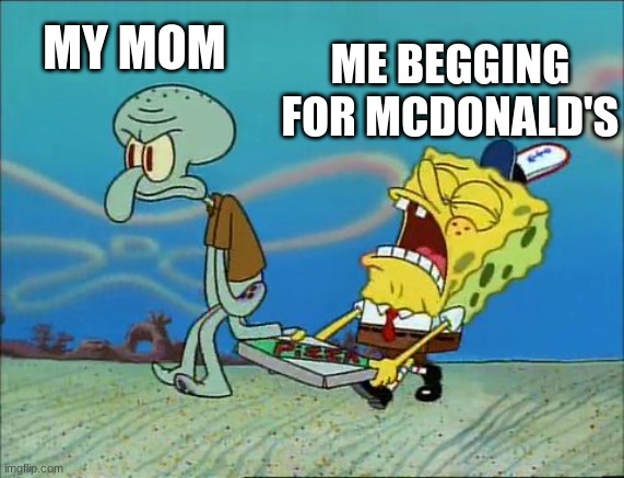 LOL I sometimes do this to my mother | MY MOM; ME BEGGING FOR MCDONALD'S | image tagged in mcdonalds | made w/ Imgflip meme maker