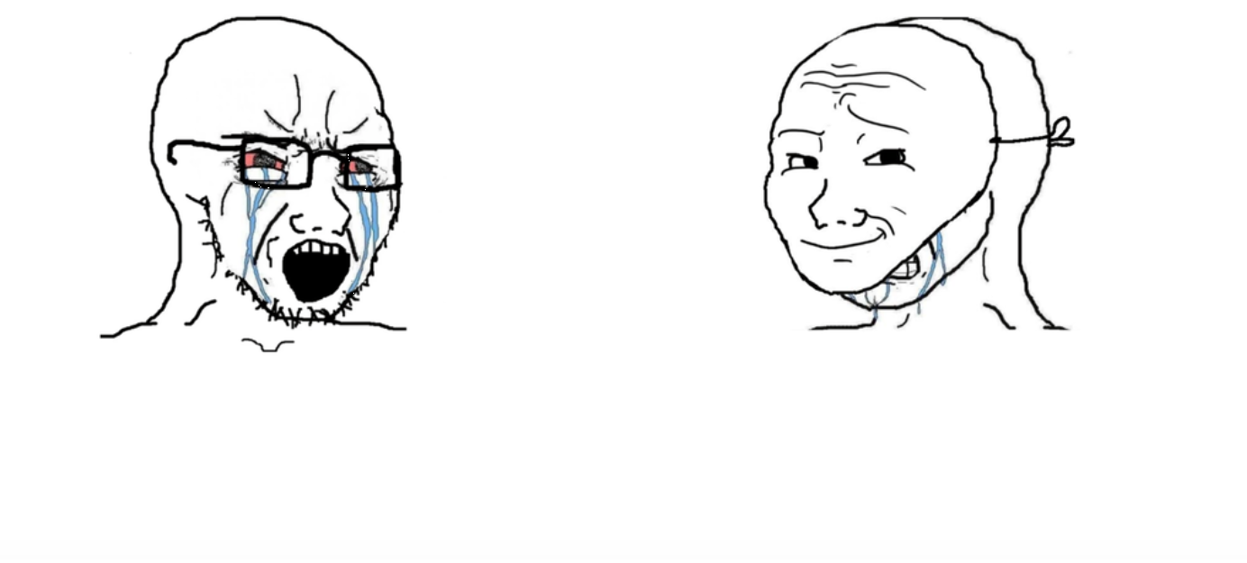 Wojak Mask Crying Vs Crying Meme Blank Meme Template