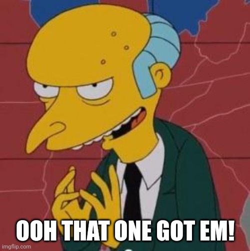 Mr. Burns Excellent | OOH THAT ONE GOT EM! | image tagged in mr burns excellent | made w/ Imgflip meme maker