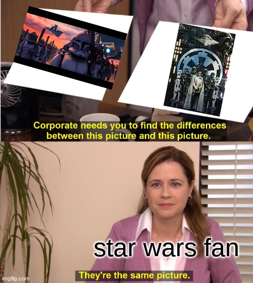 Star Wars | star wars fan | image tagged in memes,they're the same picture | made w/ Imgflip meme maker