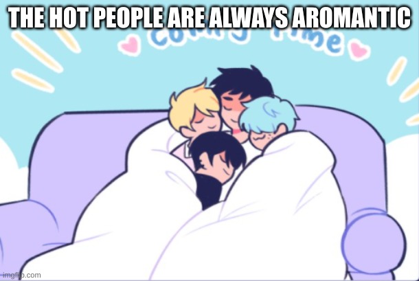At least where I live | THE HOT PEOPLE ARE ALWAYS AROMANTIC | image tagged in comfy time | made w/ Imgflip meme maker
