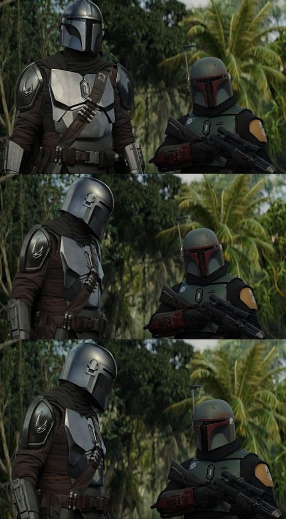 High Quality Boba Fett and Mando Blank Meme Template