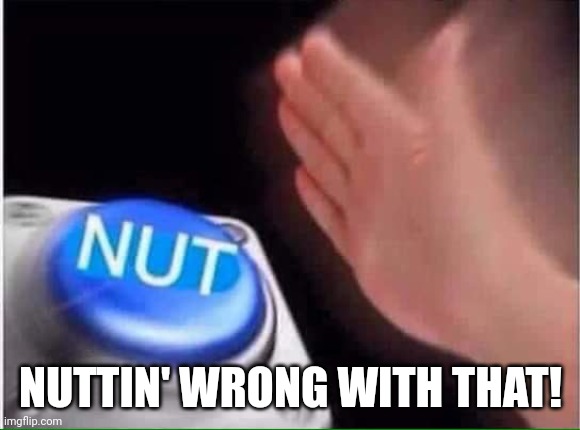 Nut button | NUTTIN' WRONG WITH THAT! | image tagged in nut button | made w/ Imgflip meme maker