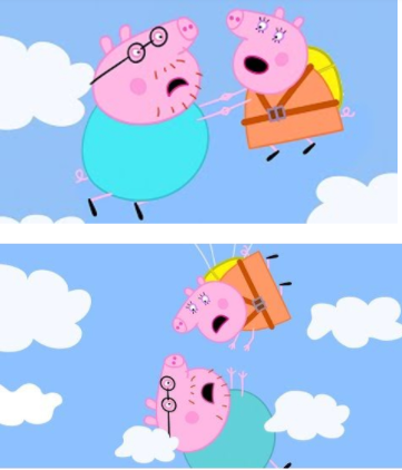 High Quality Daddy Pig Falling Blank Meme Template