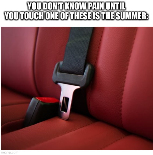 it hurts | YOU DON'T KNOW PAIN UNTIL YOU TOUCH ONE OF THESE IS THE SUMMER: | image tagged in blank white template,pain,summer,car,memes,funny | made w/ Imgflip meme maker