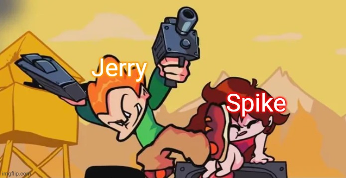 Tom and Jerry | Spike; Jerry | image tagged in pico kicking girlfriend | made w/ Imgflip meme maker