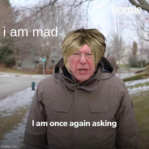 Bernie I Am Once Again Asking For Your Support | i am mad | image tagged in memes,bernie i am once again asking for your support | made w/ Imgflip meme maker