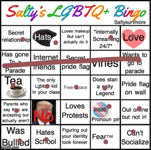 Bingo!! | image tagged in the pride bingo | made w/ Imgflip meme maker