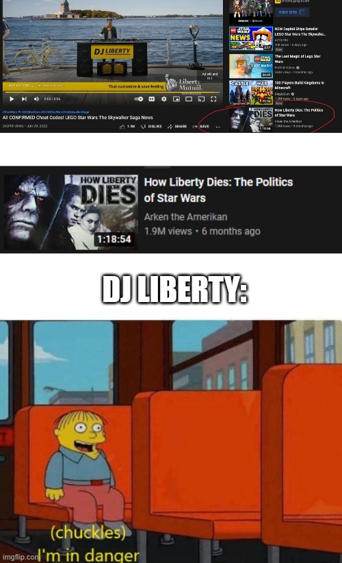 What a coincidence.... | DJ LIBERTY: | image tagged in chuckles i m in danger | made w/ Imgflip meme maker