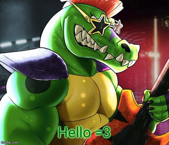 Hello =3 | image tagged in monty gator announcement template | made w/ Imgflip meme maker