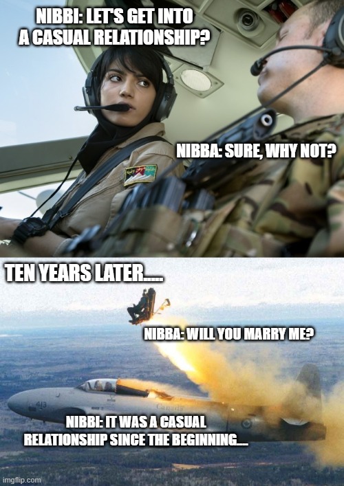 When It's Going Too Well In Your Relationship | NIBBI: LET'S GET INTO A CASUAL RELATIONSHIP? NIBBA: SURE, WHY NOT? TEN YEARS LATER..... NIBBA: WILL YOU MARRY ME? NIBBI: IT WAS A CASUAL RELATIONSHIP SINCE THE BEGINNING.... | image tagged in when it's going too well in your relationship | made w/ Imgflip meme maker