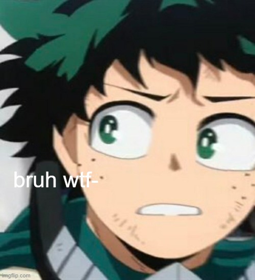 Deku bruh wtf- | image tagged in deku bruh wtf- | made w/ Imgflip meme maker