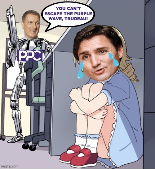 YOU CAN'T
ESCAPE THE PURPLE
WAVE, TRUDEAU! | made w/ Imgflip meme maker
