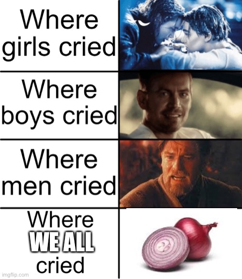 *cries* | WE ALL | image tagged in where girls cried,memes | made w/ Imgflip meme maker