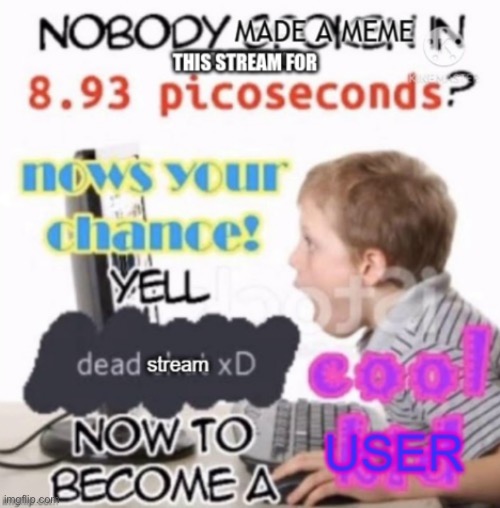 Idk | image tagged in yell dead stream to become a cool user | made w/ Imgflip meme maker