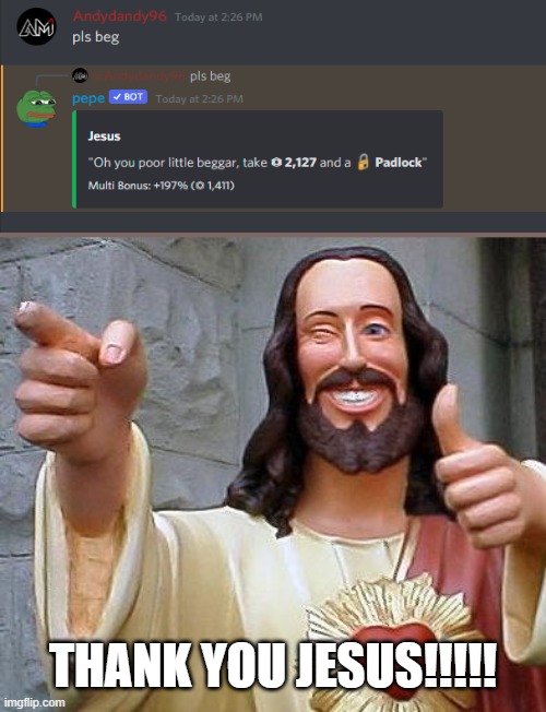 When Jesus responds to your prayers | THANK YOU JESUS!!!!! | image tagged in jesus thanks you,dank | made w/ Imgflip meme maker