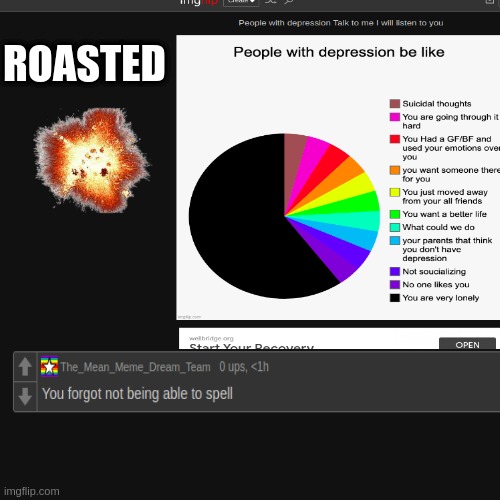 i roasted them | ROASTED | image tagged in lol,haha | made w/ Imgflip meme maker