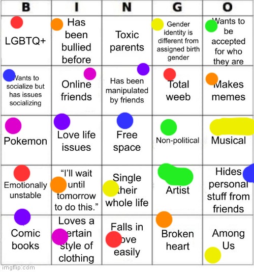 ?most of these | image tagged in jer-sama's bingo | made w/ Imgflip meme maker