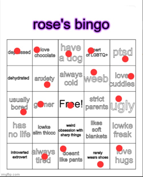 Yah | image tagged in rose's bingo | made w/ Imgflip meme maker