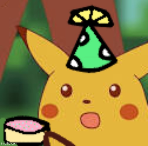 Surprised party pikachu | image tagged in surprised party pikachu | made w/ Imgflip meme maker