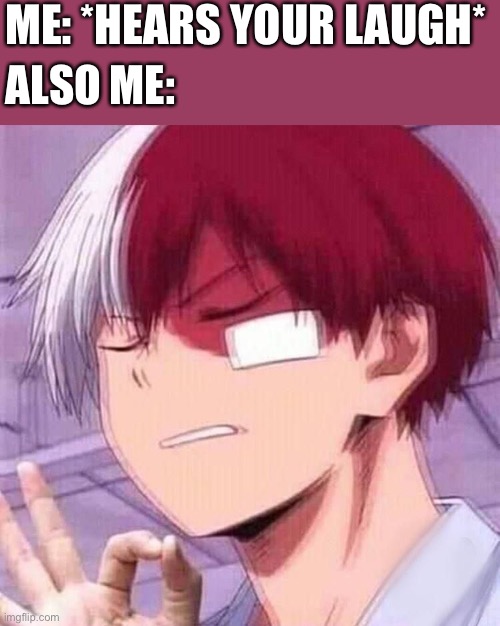 Perfect…. | ME: *HEARS YOUR LAUGH*; ALSO ME: | image tagged in todoroki,wholesome | made w/ Imgflip meme maker