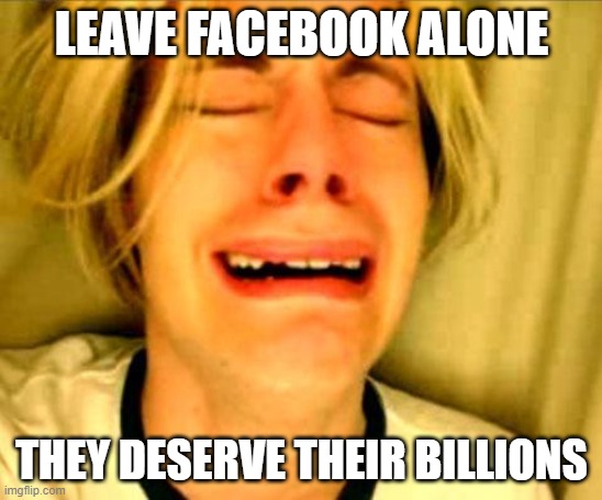 Leave facebook alone | LEAVE FACEBOOK ALONE; THEY DESERVE THEIR BILLIONS | image tagged in leave britney alone | made w/ Imgflip meme maker