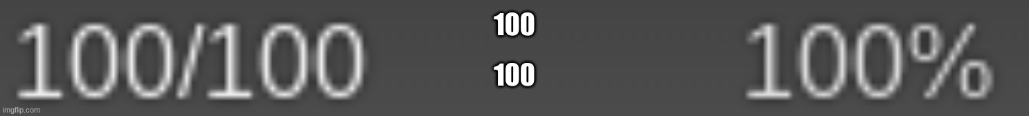 100 | 100; 100 | image tagged in 100 | made w/ Imgflip meme maker