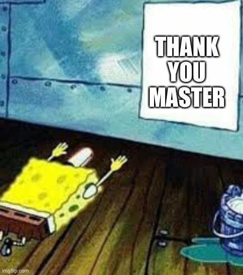 spongebob worship | THANK YOU MASTER | image tagged in spongebob worship | made w/ Imgflip meme maker