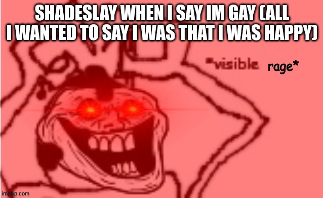 oh no, cringe | SHADESLAY WHEN I SAY IM GAY (ALL I WANTED TO SAY I WAS THAT I WAS HAPPY) | made w/ Imgflip meme maker