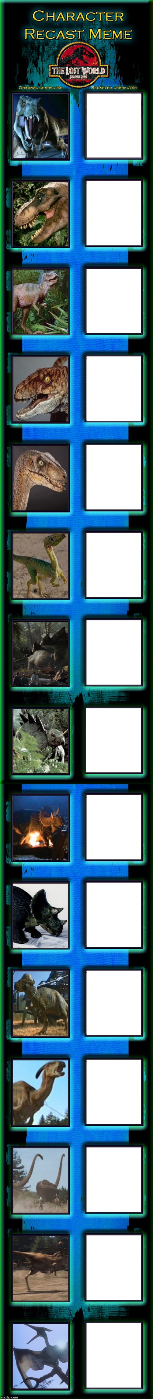 Jurassic Park Lost World creature recast template | made w/ Imgflip meme maker