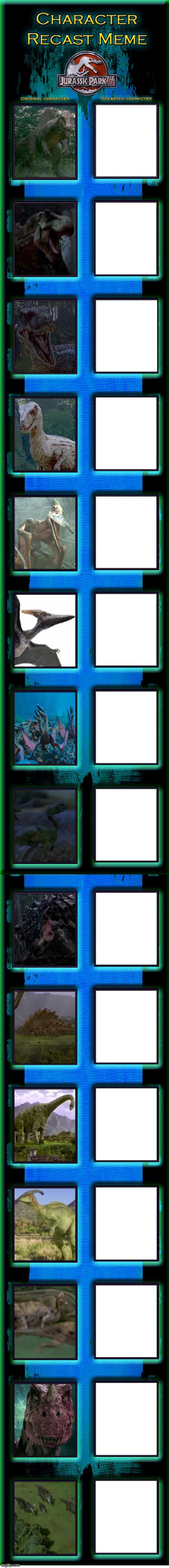 Jurassic Park 3 creature recast template | made w/ Imgflip meme maker