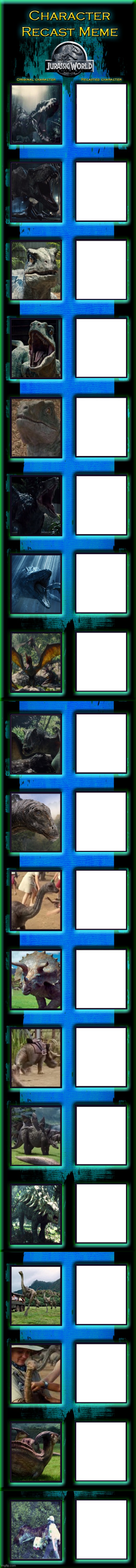 Jurassic World creature recast template | made w/ Imgflip meme maker