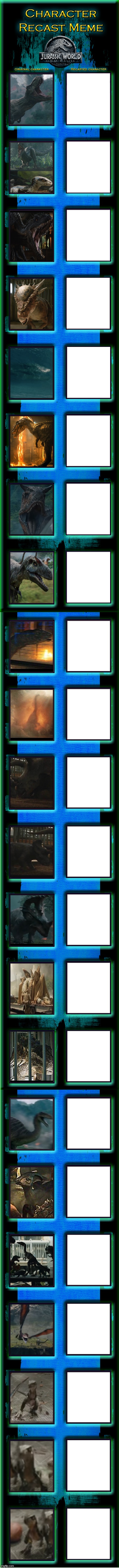 Jurassic World Fallen Kingdom creature recast template | made w/ Imgflip meme maker