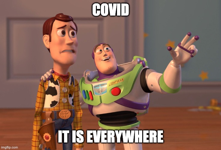 X, X Everywhere | COVID; IT IS EVERYWHERE | image tagged in memes,x x everywhere | made w/ Imgflip meme maker