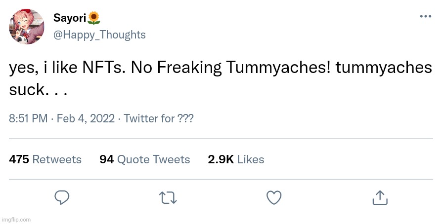 Doki Doki Twitter Club: Sayore's ebik tweet | made w/ Imgflip meme maker