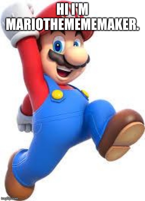 Hi I just got here I'm on mobile so I'm learning the controls | HI I'M MARIOTHEMEMEMAKER. | image tagged in mario | made w/ Imgflip meme maker