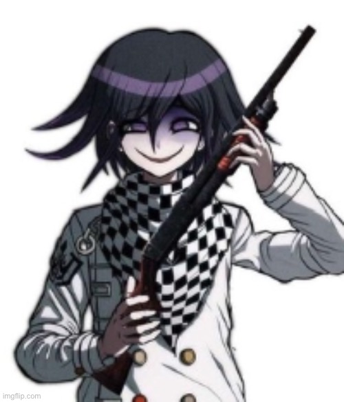 Kokichi with gun | image tagged in kokichi with gun | made w/ Imgflip meme maker