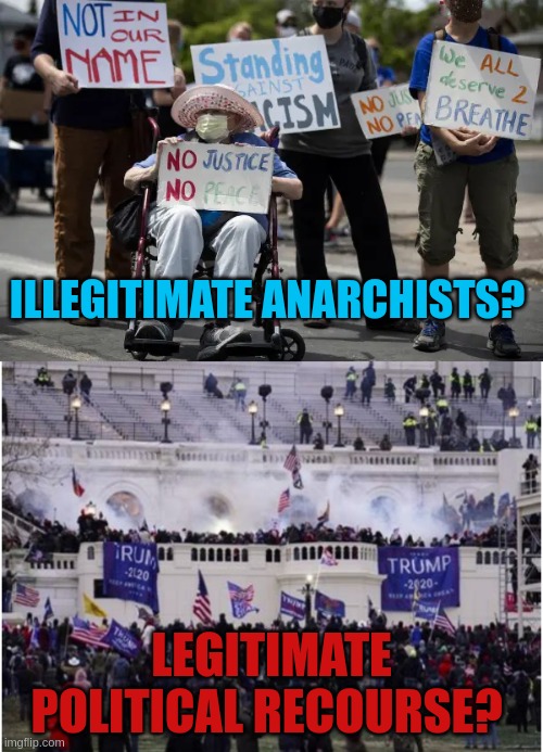 RNC propaganda | ILLEGITIMATE ANARCHISTS? LEGITIMATE POLITICAL RECOURSE? | image tagged in republicans,fascism,gop,trump supporters | made w/ Imgflip meme maker