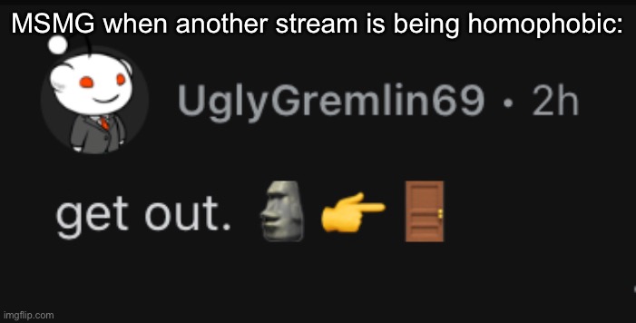 MSMG when another stream is being homophobic: | made w/ Imgflip meme maker