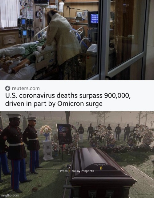 FFFFFF | image tagged in press f to pay respects,coronavirus,covid-19,omicron,usa,so sad | made w/ Imgflip meme maker