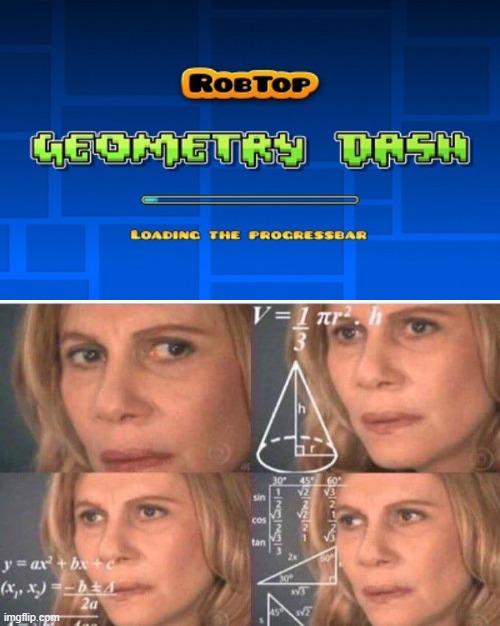 Mhm yes loading progress bar | image tagged in math lady/confused lady | made w/ Imgflip meme maker