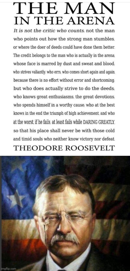 Teddy Roosevelt MAN in the ARENA | image tagged in poems | made w/ Imgflip meme maker