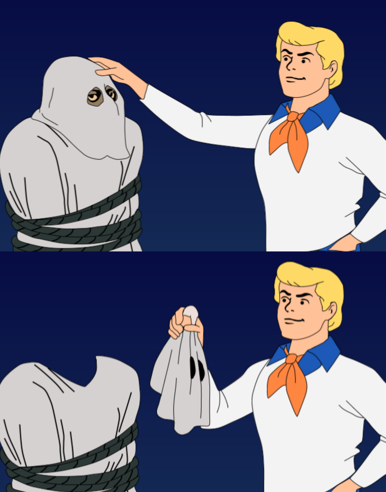 HD Scooby Mask Reveal Cutout Blank Meme Template