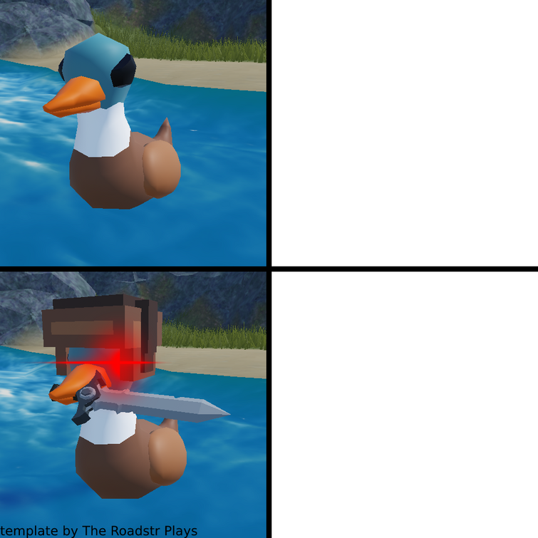 High Quality Angry Battle Duck Blank Meme Template