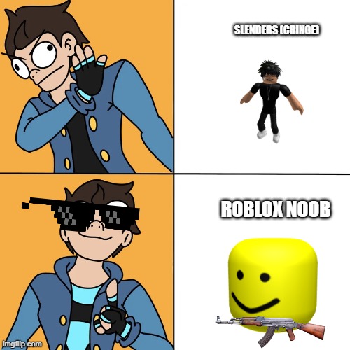 I hate flat stanley | SLENDERS (CRINGE); ROBLOX NOOB | image tagged in flat stanley | made w/ Imgflip meme maker