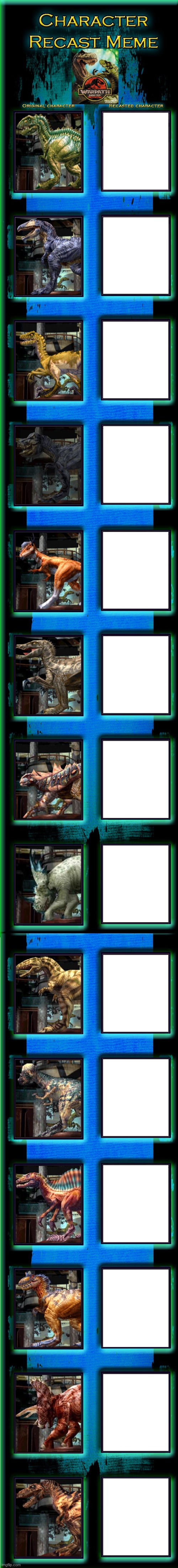 Jurassic Park Warpath creature recast template | made w/ Imgflip meme maker