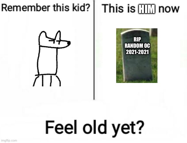 Nobody remembers this person | HIM; RIP
RANDOM OC
2021-2021 | made w/ Imgflip meme maker