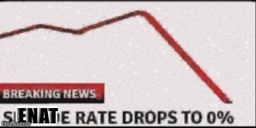 Suicide Rate Drops to Zero | ENAT | image tagged in suicide rate drops to zero | made w/ Imgflip meme maker