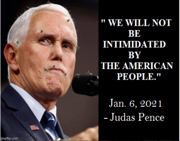 Pence hating on the American people & he's a liar. | image tagged in rino,fly,flyshit | made w/ Imgflip meme maker